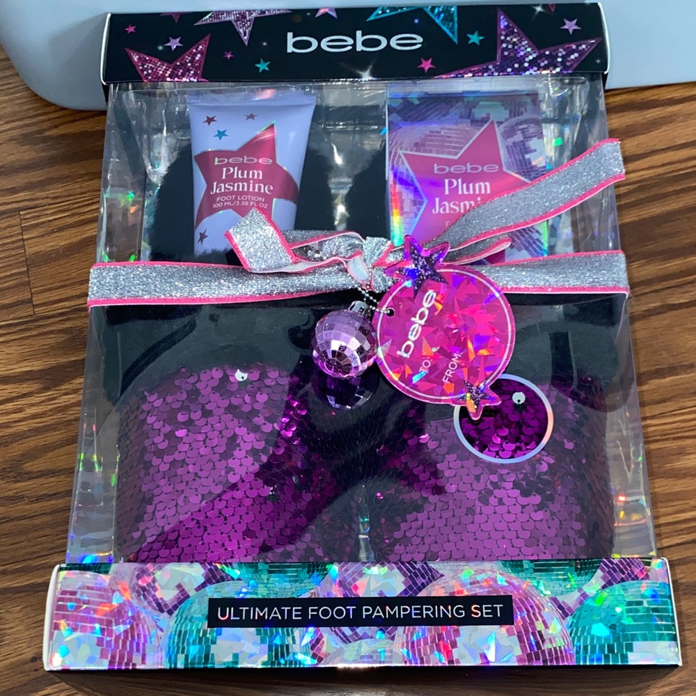 Bebe Plum Jasmine Foot Care Set - Purple and Silver